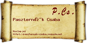 Paszternák Csaba névjegykártya