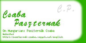 csaba paszternak business card